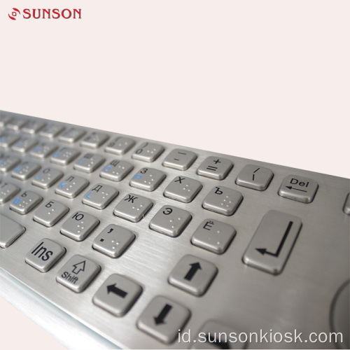 Keyboard Braille Vandal Metalik untuk Kios Informasi